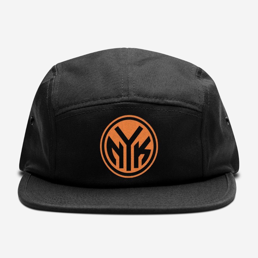 NEW York Knicks Subway Token NYK Circle 5 Panel Camper Strapback Hat BLACK